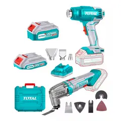 TOTAL TOOLS - Kit Pistola De Calor + Herramienta Oscilante Multiuso 20v