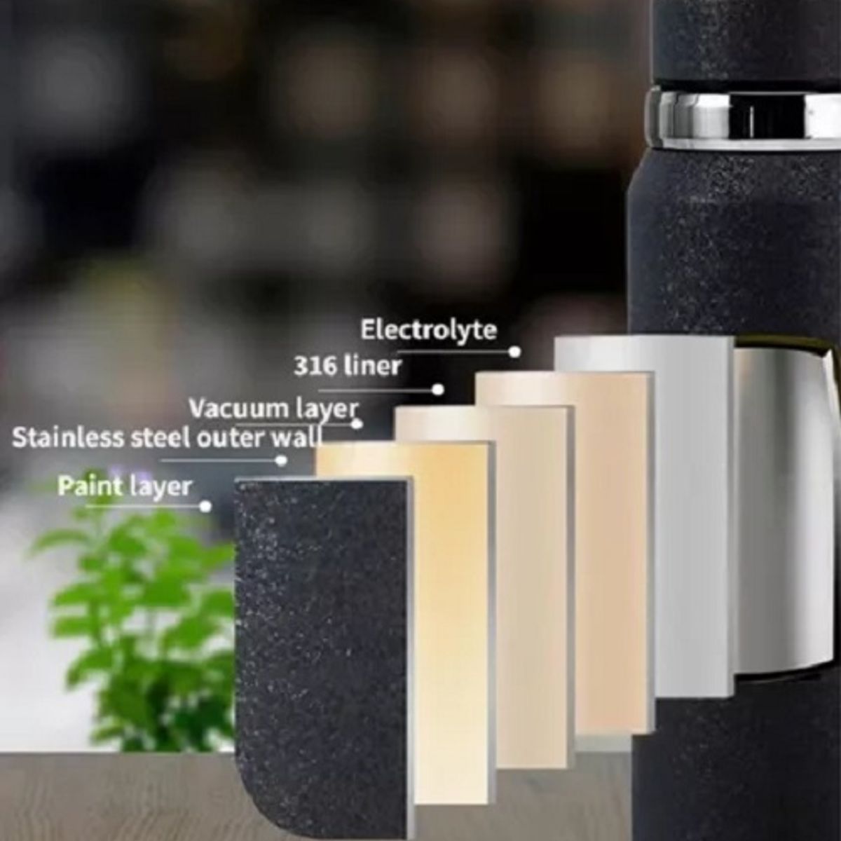 THERMOMIX - Termo Acero Inoxidable Con Filtro Té cafe agua bebida jugo 900ml