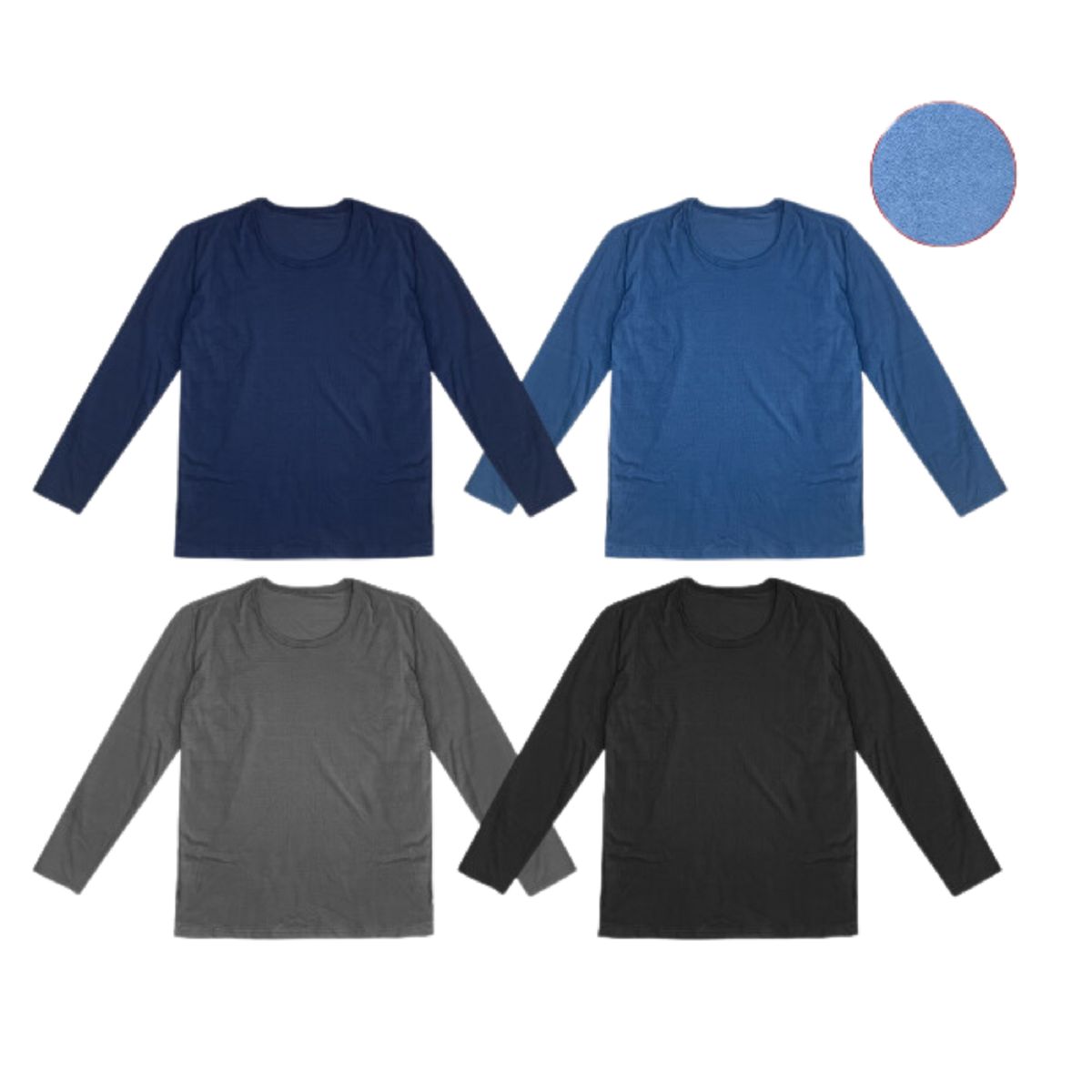 UTILISIMO - Pack 3 Camisetas Hombre Manga Larga Stretch Polar