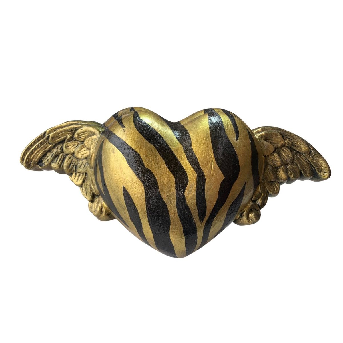 GENERICO - CORAZON GORDITO GRANDE ALADO ZEBRA DORADO