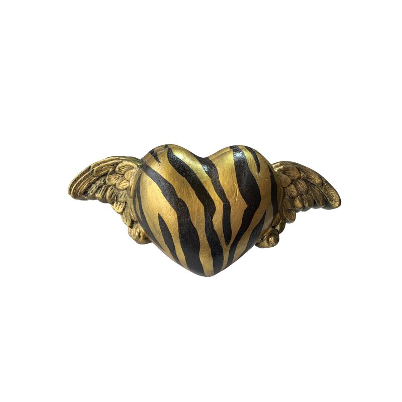 GENERICO - CORAZON GORDITO GRANDE ALADO ZEBRA DORADO