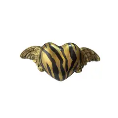 GENERICO - CORAZON GORDITO GRANDE ALADO ZEBRA DORADO