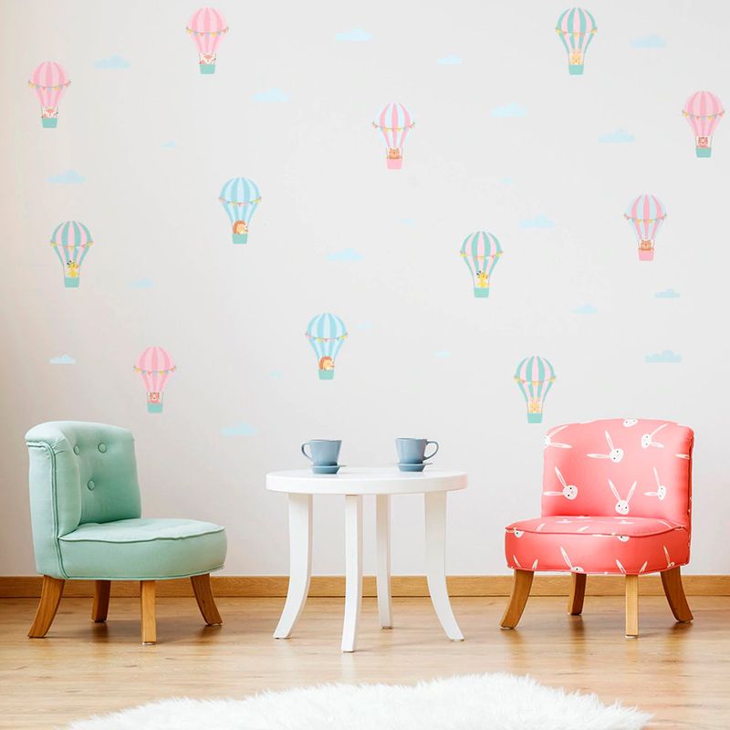 CREA TALLER - Globos aerostáticos vinilo stickers deco muro dormitorio infantil