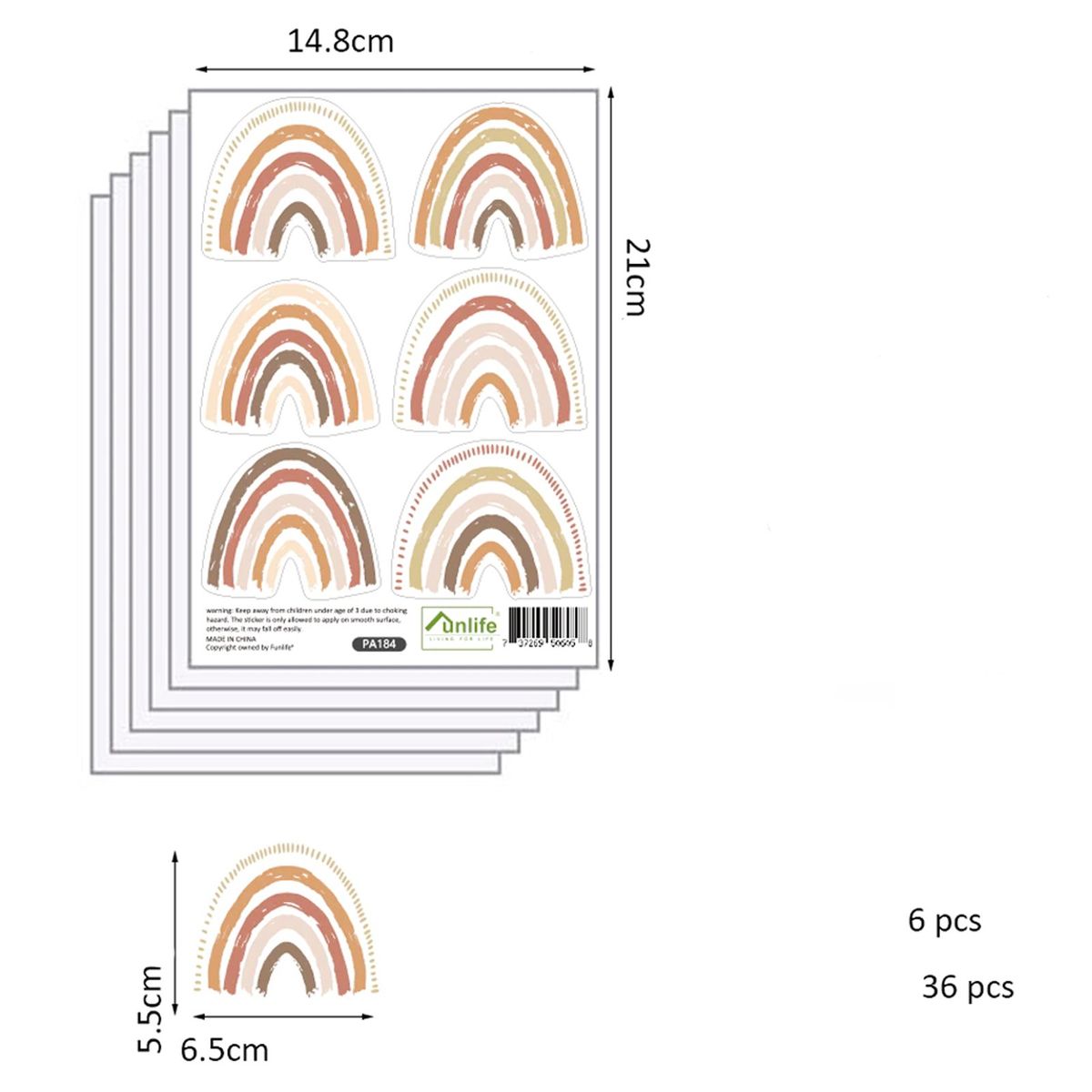CREA TALLER - Arcoíris vinilo stickers deco muro dormitorio infantil