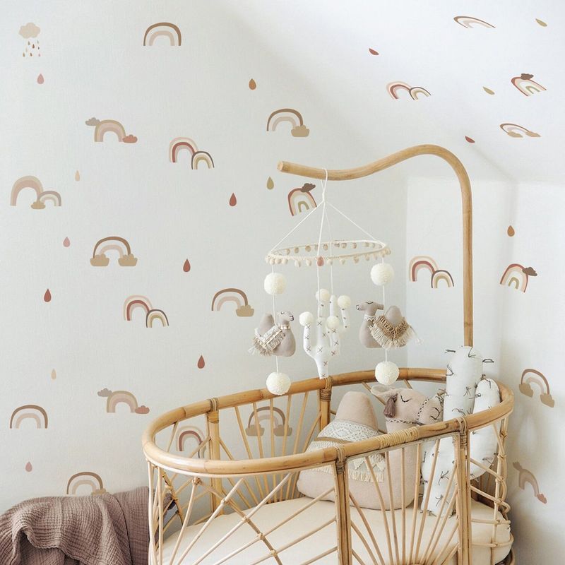 CREA TALLER - Arcoíris nubes y lluvia vinilo stickers deco muro dormitorio infantil