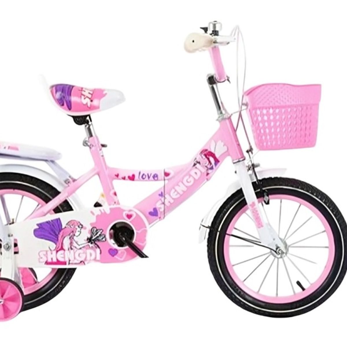 OEM - Bicicleta Infantil Shengdi Con Canasto Y Ruedas De Apoyo