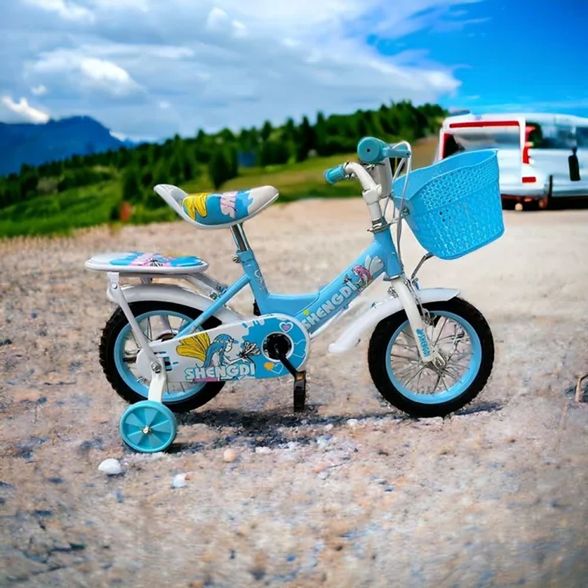 OEM - Bicicleta Aro 12  Shengdi con Canasto Y Ruedas De Apoyo