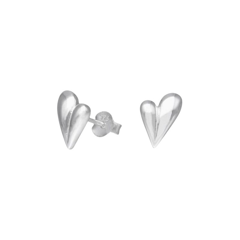 GENERICO - Aros de Plata Corazones Estilo Chunky