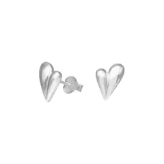GENERICO - Aros de Plata Corazones Estilo Chunky