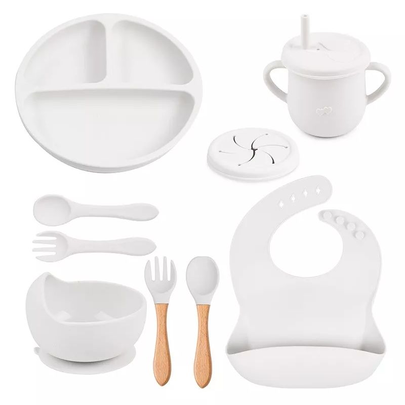 GENERICO - Set Alimentación Silicona Libre Bpa 9 Piezas Antideslizante