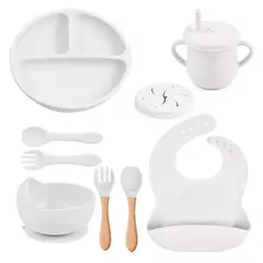GENERICO - Set Alimentación Silicona Libre Bpa 9 Piezas Antideslizante