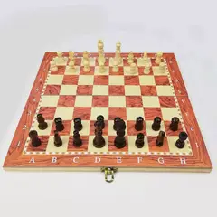 GENERICO - Ajedrez Madera 40x40 3 Juegos En 1 Ajedrez Grande