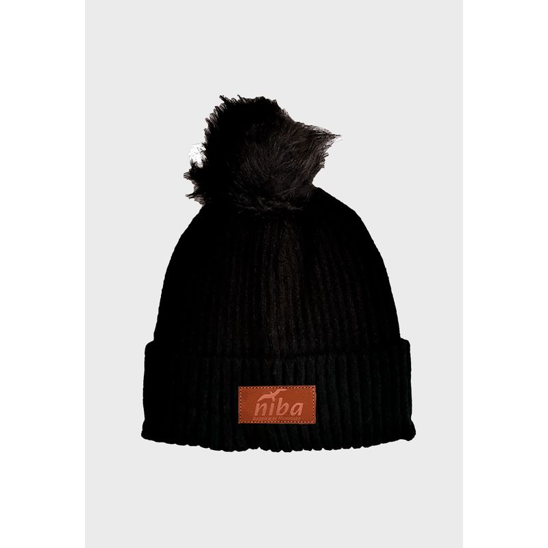 NIBA - Gorro Lana Endrillado 2 Negro Niba