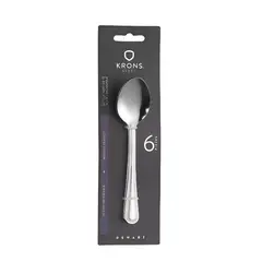 KRONS - Set De 6 Cucharas Cuchara De Té Perlado Blister Color Plateado