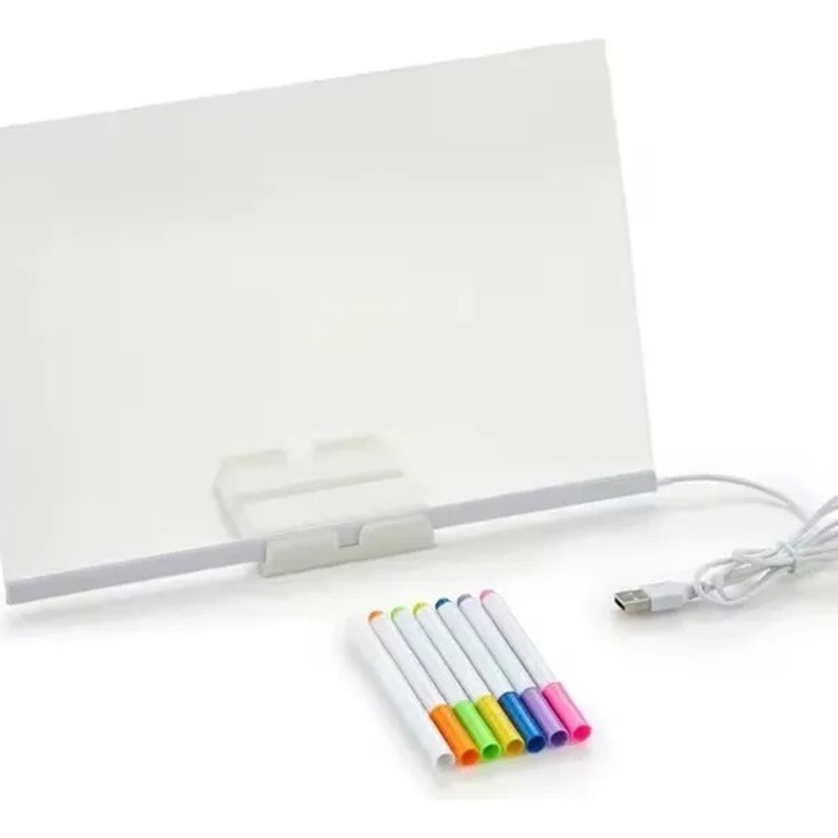 GENERICO - Pizarra Led Acrilica 20x30 Cm Transparente C Luz + Plumones