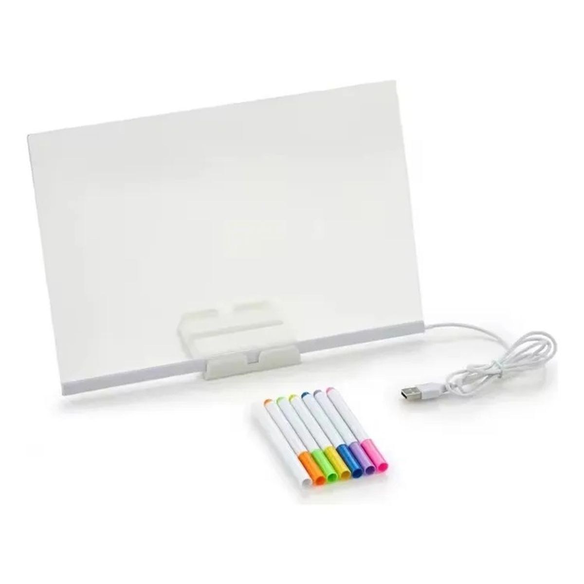 GENERICO - Pizarra Led Acrilica 20x30 Cm Transparente C Luz + Plumones