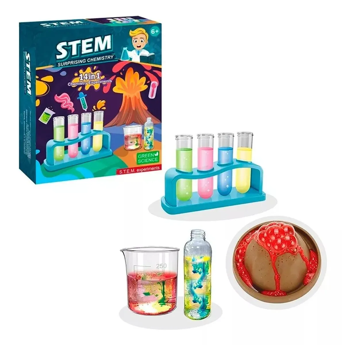 GENERICO - Juego De Quimica Ciencias Para Niños 14 Experimentos En 1