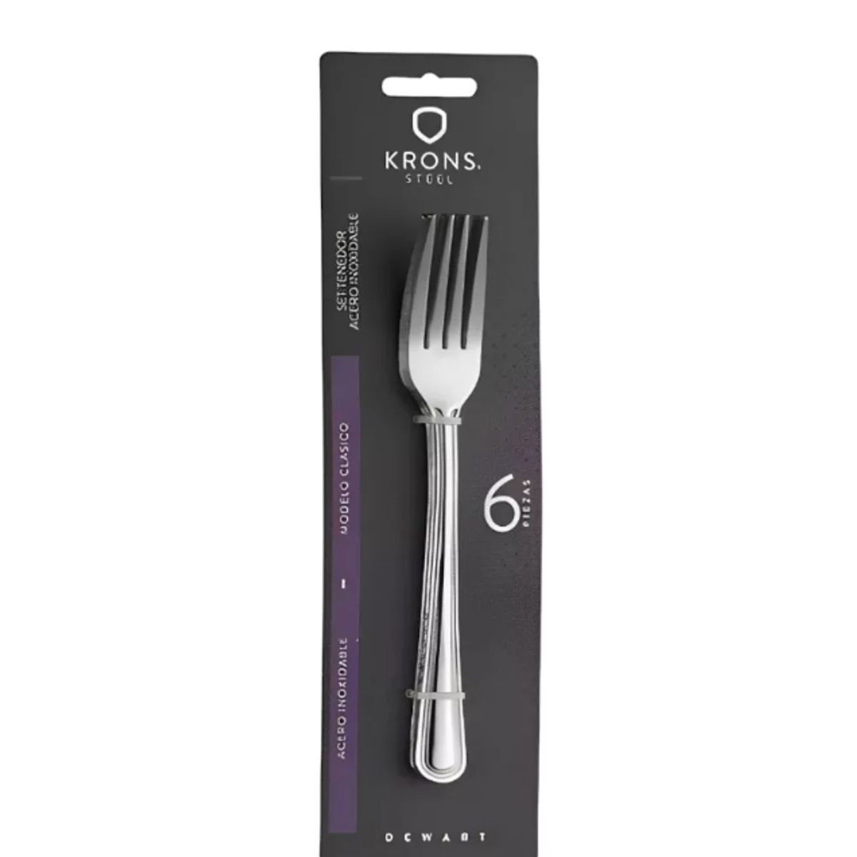 KRONS - Set 6 Tenedores De Mesa Perlados Krons Blíster Acero Inoxi
