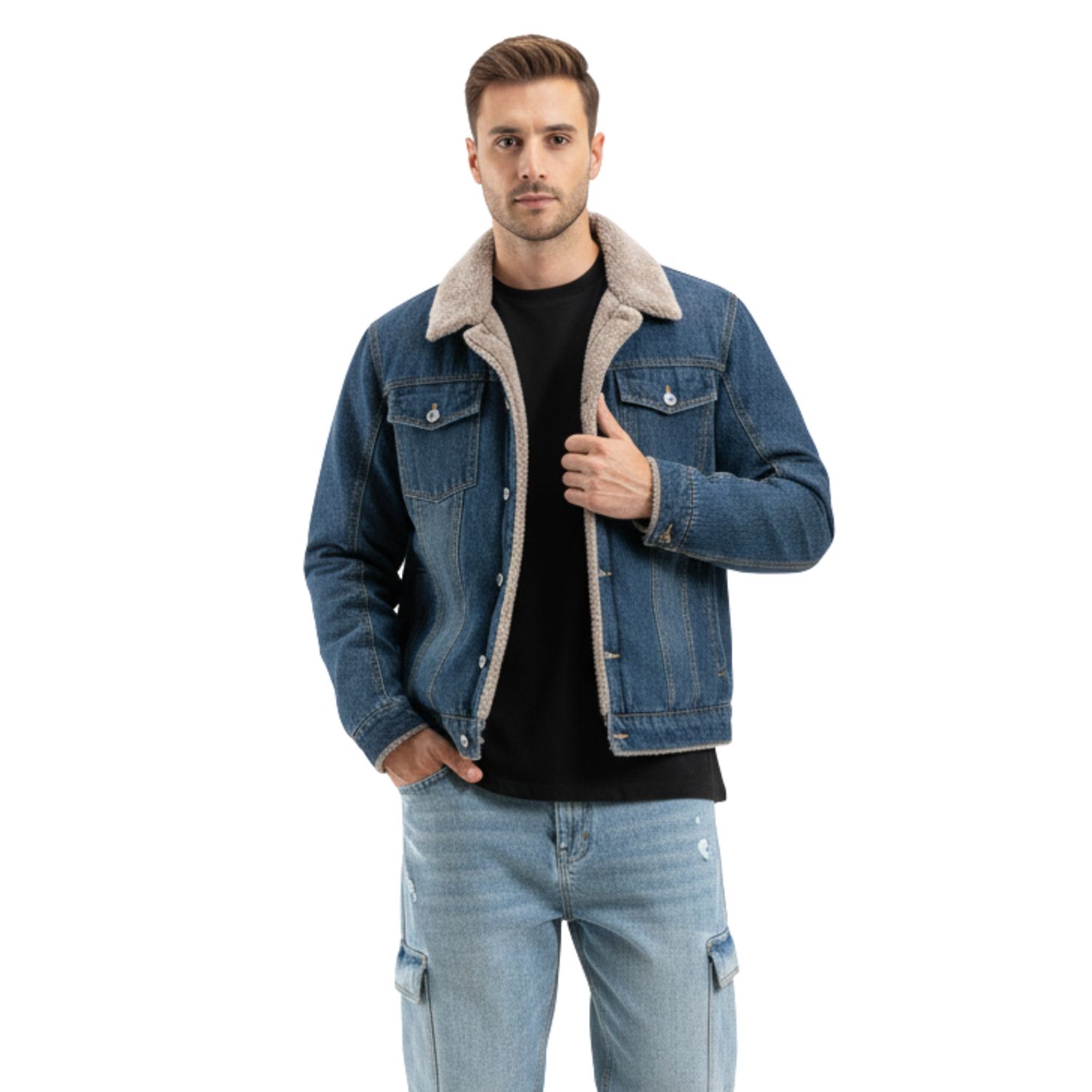 D'JOE Chaqueta Denim Polar Soft Moscu Hombre | Falabella Chile