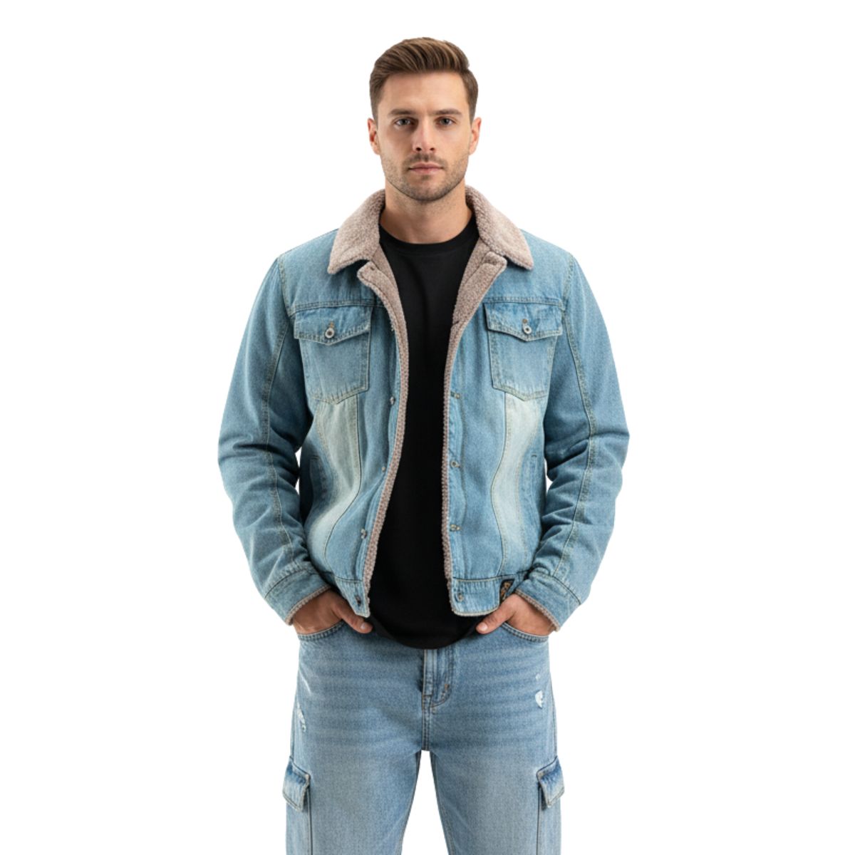 D'JOE - Chaqueta Denim Polar Soft Moscu Hombre
