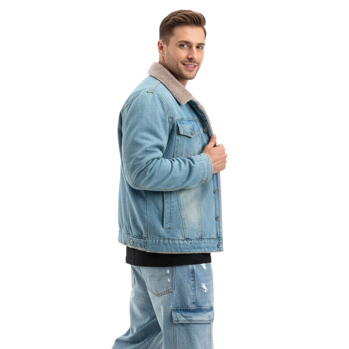 D'JOE - Chaqueta Denim Polar Soft Moscu Hombre