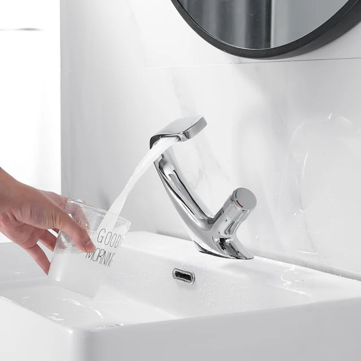 GENERICO - Llave Monomando Lavamanos Modern Curva Chrome FK