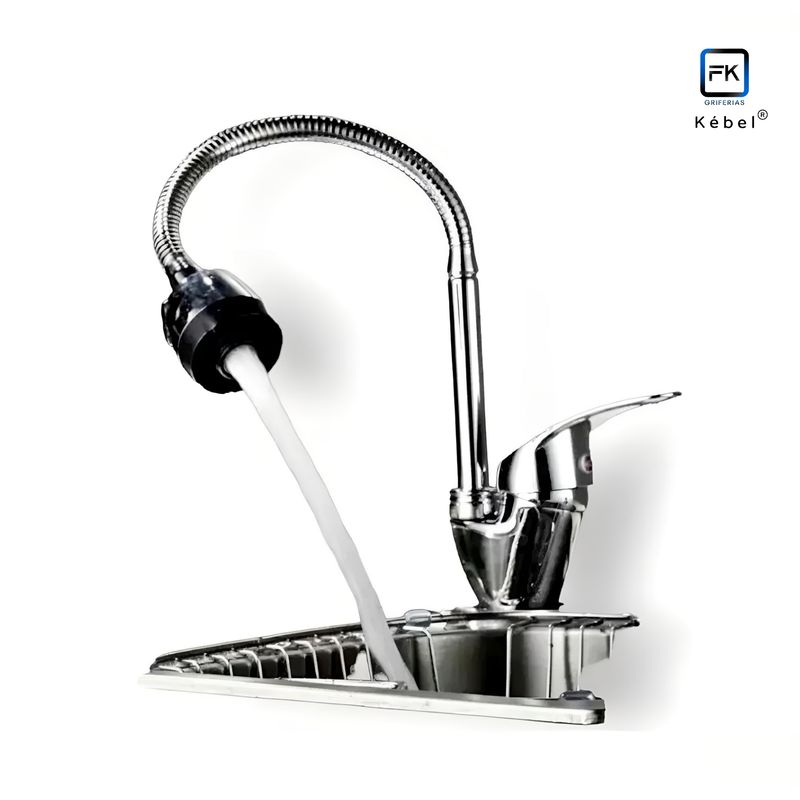 GENERICO - Llave Monomando Lavaplatos Cuello Flexible Chrome FK