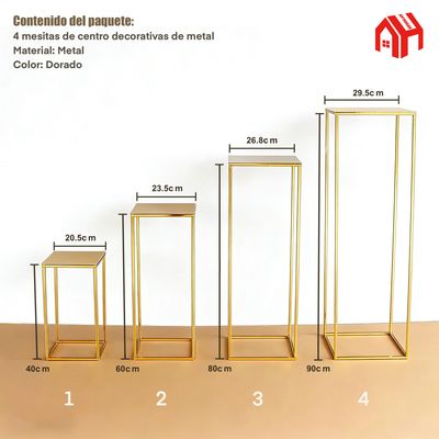 Imagen 2 del producto Mesas Candy Bar Decoracion 4 Pzs Estructura Metalicas Fiesta-