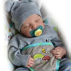 U BUY - Muñeca bebe reborn vinilo de silicona juguetes para 49cm