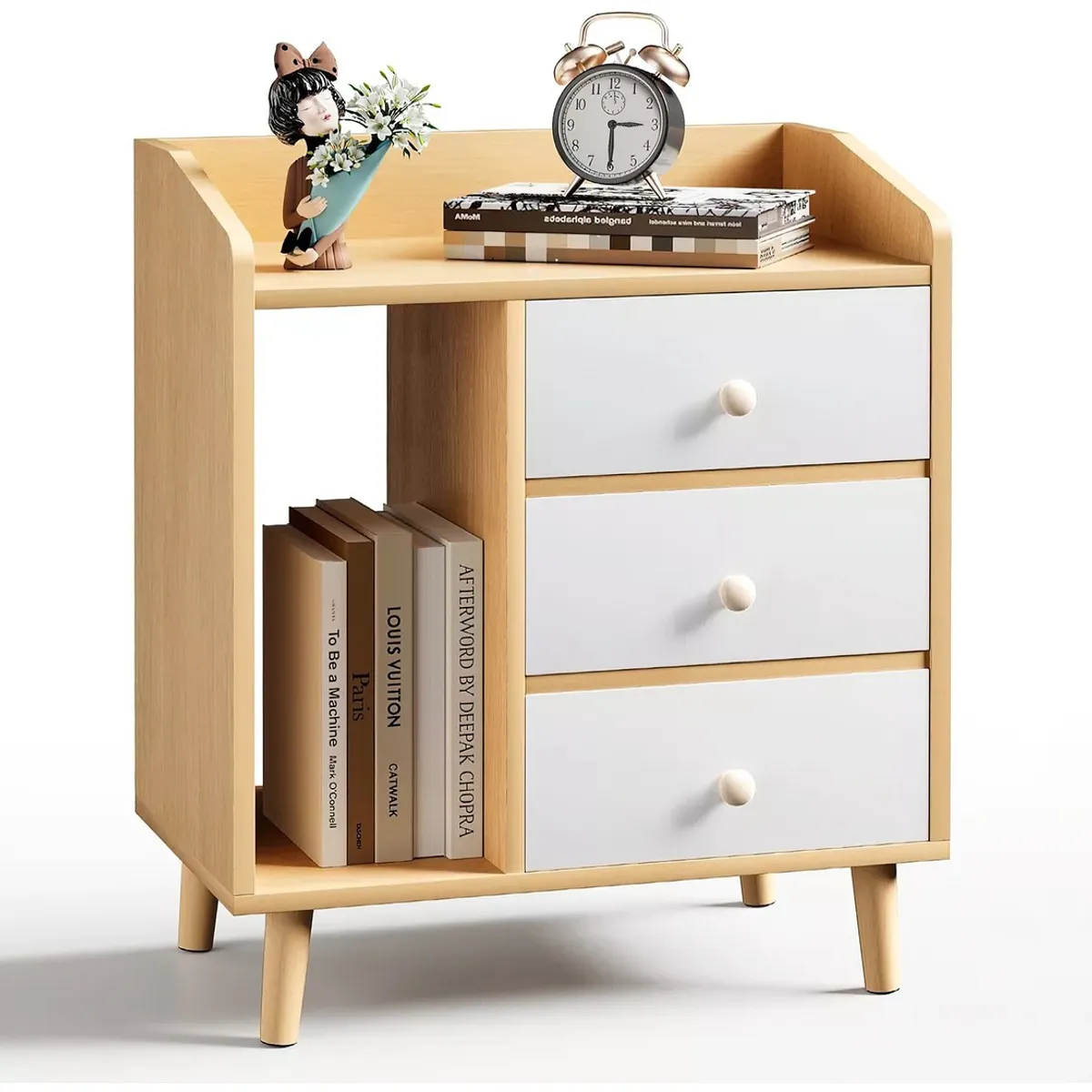 U BUY - Velador 2 Niveles Con 3 Cajones Homer Design 623043