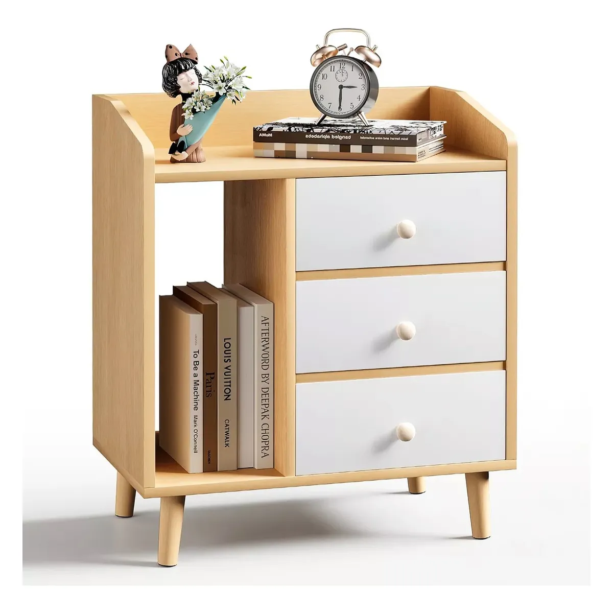 U BUY - Velador 2 Niveles Con 3 Cajones Homer Design 623043