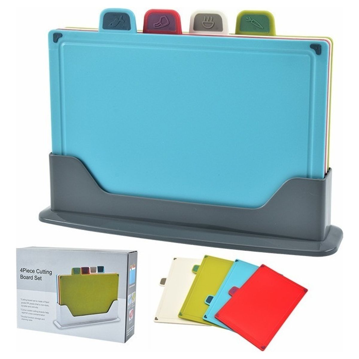 U BUY - Set 4 Tablas De Cortar Cocina Premium Variedades Colores