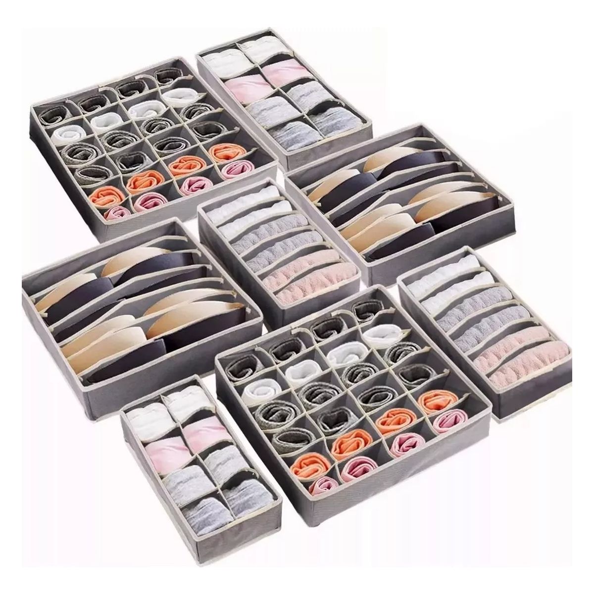 U BUY - Organizador De Ropa Interior Y Medias Divisor Cajones Set X8
