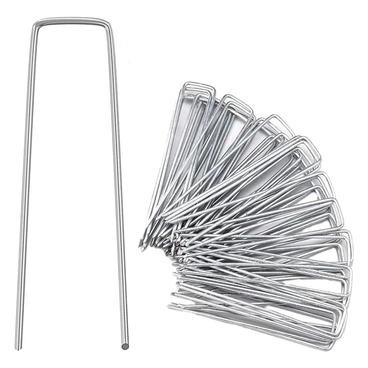 U BUY - 50 Piezas Estacas Jardín Grapas Paisajísticas Galvanizadas