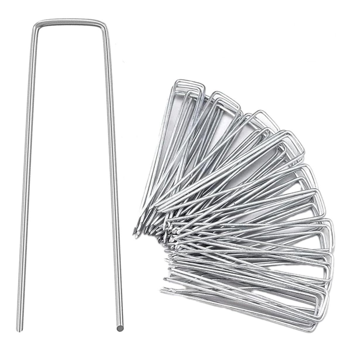 U BUY - 50 Piezas Estacas Jardín Grapas Paisajísticas Galvanizadas