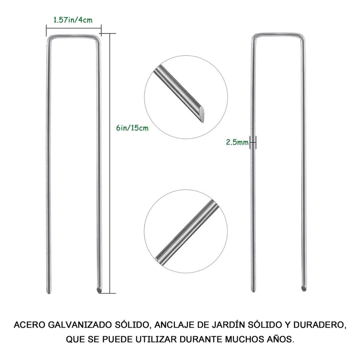U BUY - 50 Piezas Estacas Jardín Grapas Paisajísticas Galvanizadas