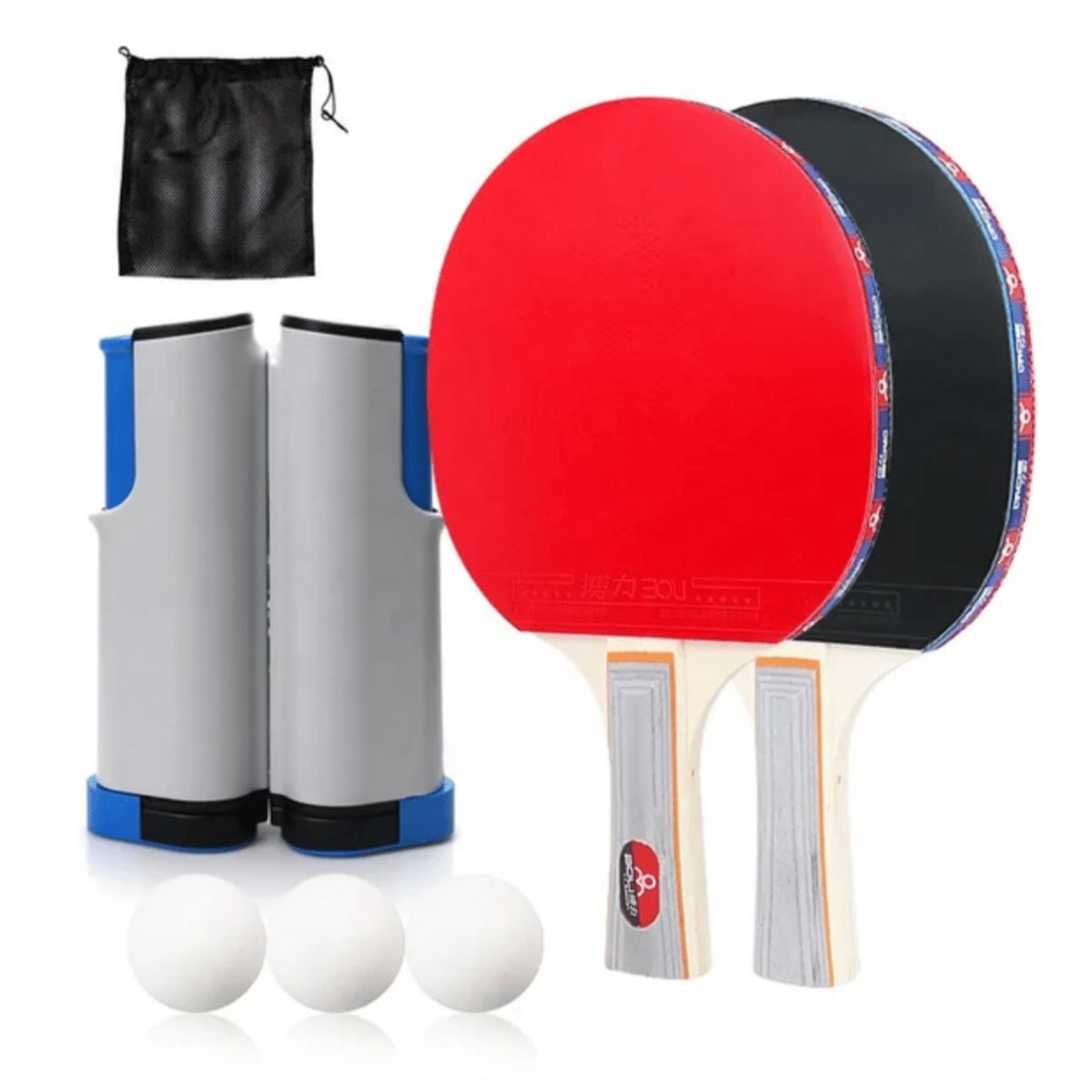 GENERICO - Pack 2 paletas +malla+bolsa+pelota de Ping Pong