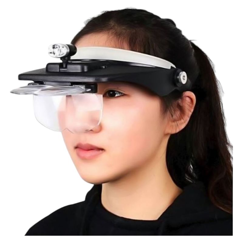 INVENCIBLE - Lupa de Cabeza visera Luz led + 4 lupas NB75