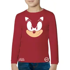 MDC - Polera Manga Larga De Niño Sonic Rostro