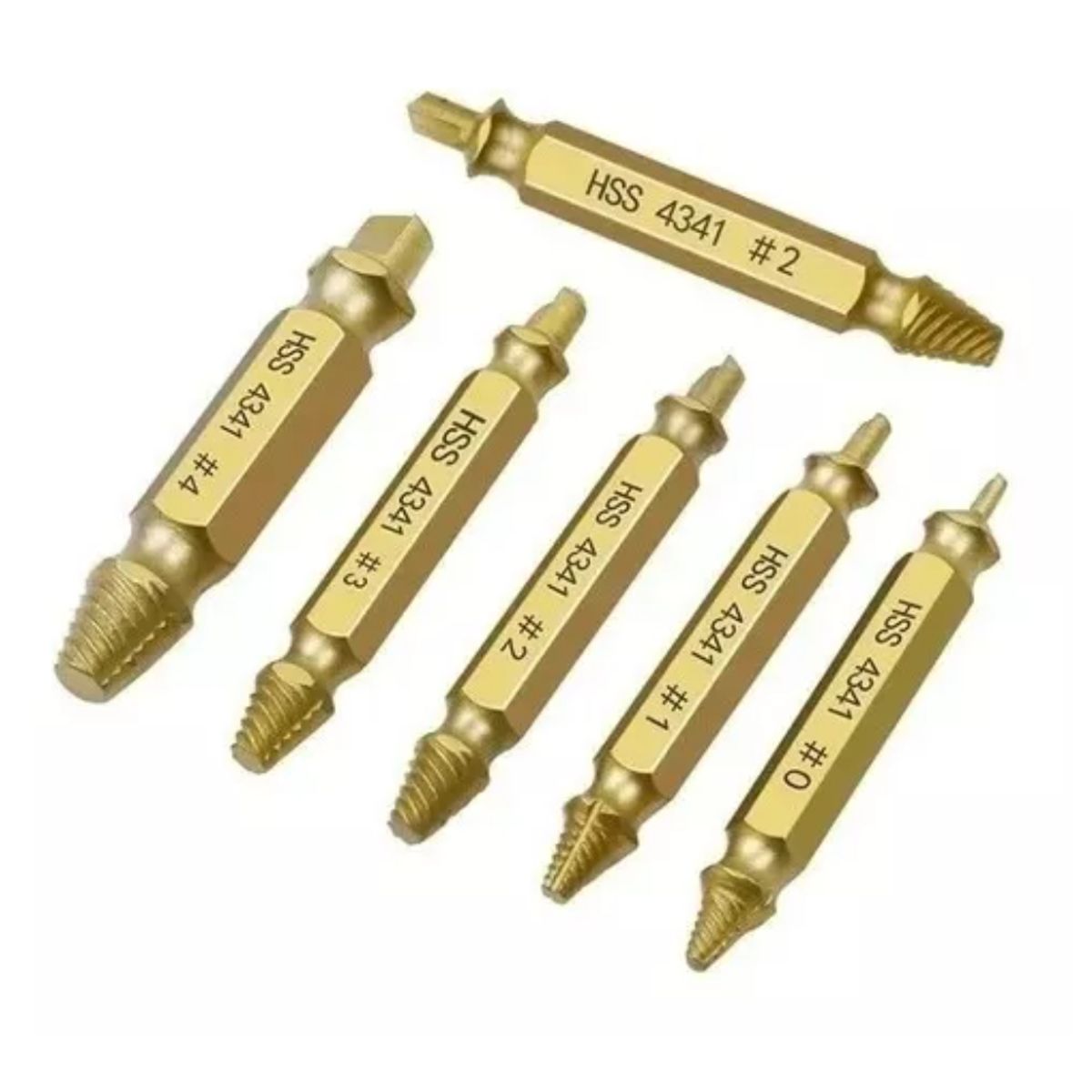 GENERICO - Kit 6 Extractor Remover Tornillos Pernos Rotos Rodados Set