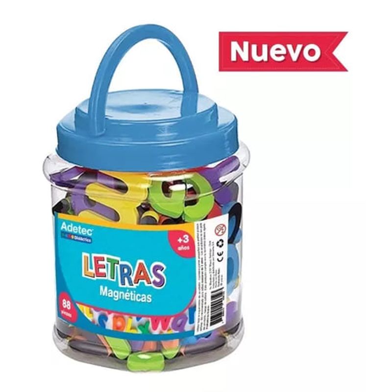 ADETEC - Letras Magnéticas Goma Eva 88 Piezas Juego Didáctico