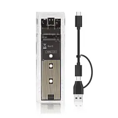 OEM - Cofre Case Carcasa Transparente SSD M2 NVME PCIe USB-C USB-A