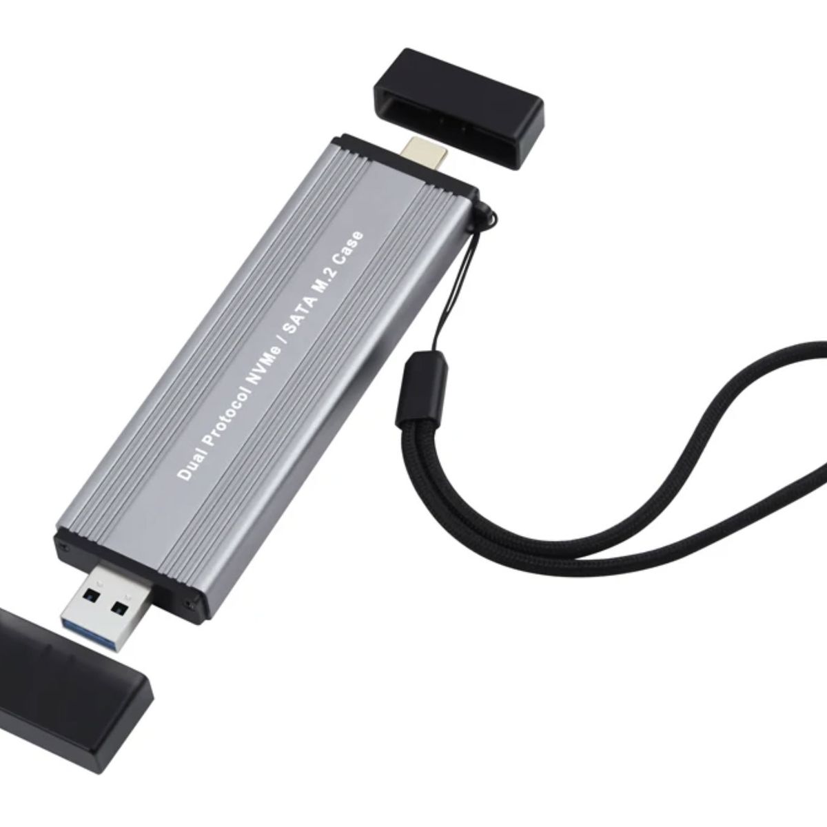 OEM - Cofre Case Carcasa Enclosure Ssd M2 Dual PCIe NVME NGFF USB-C USB-A