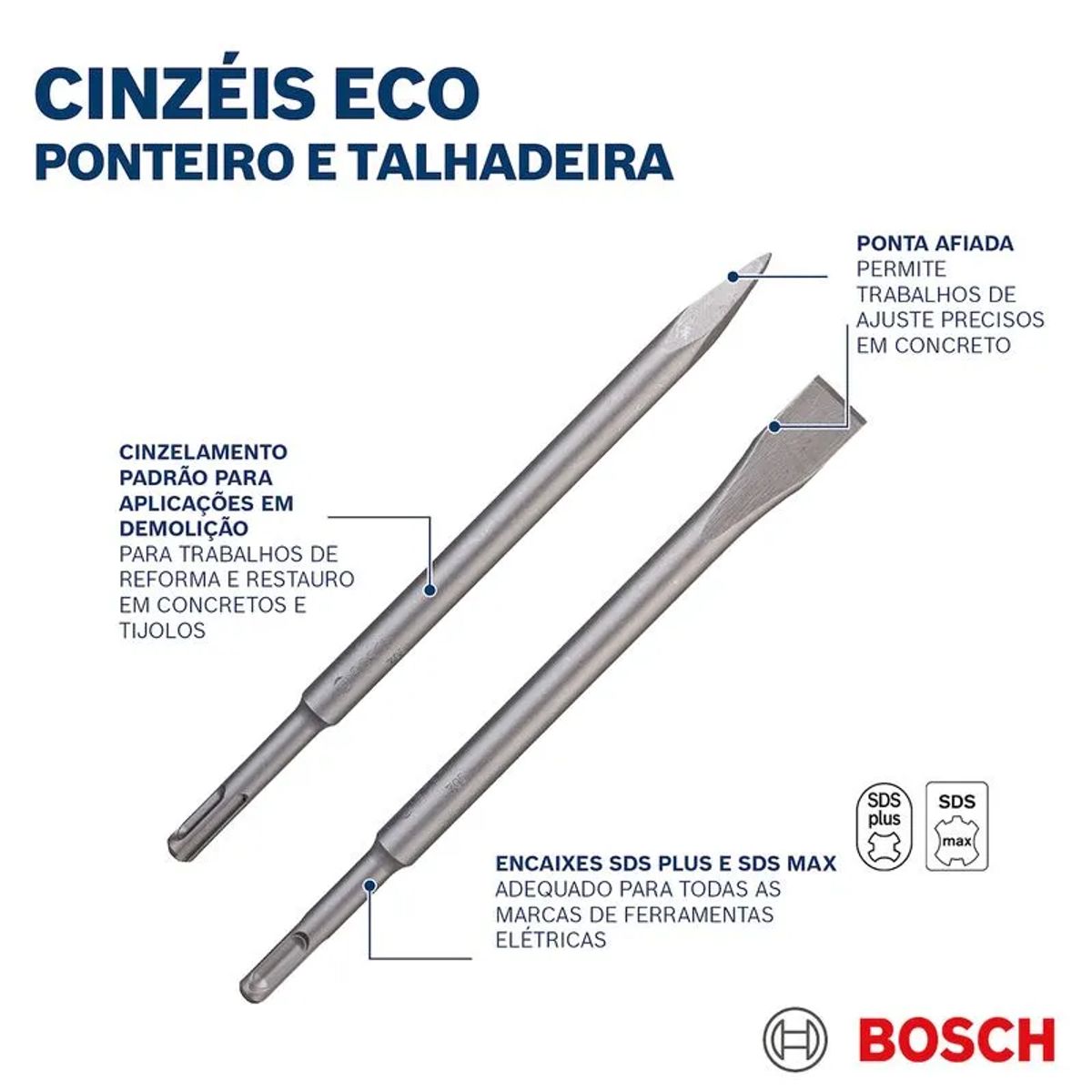 BOSCH - Cincel plano SDS Plus 250 mm Bosch 2609390394