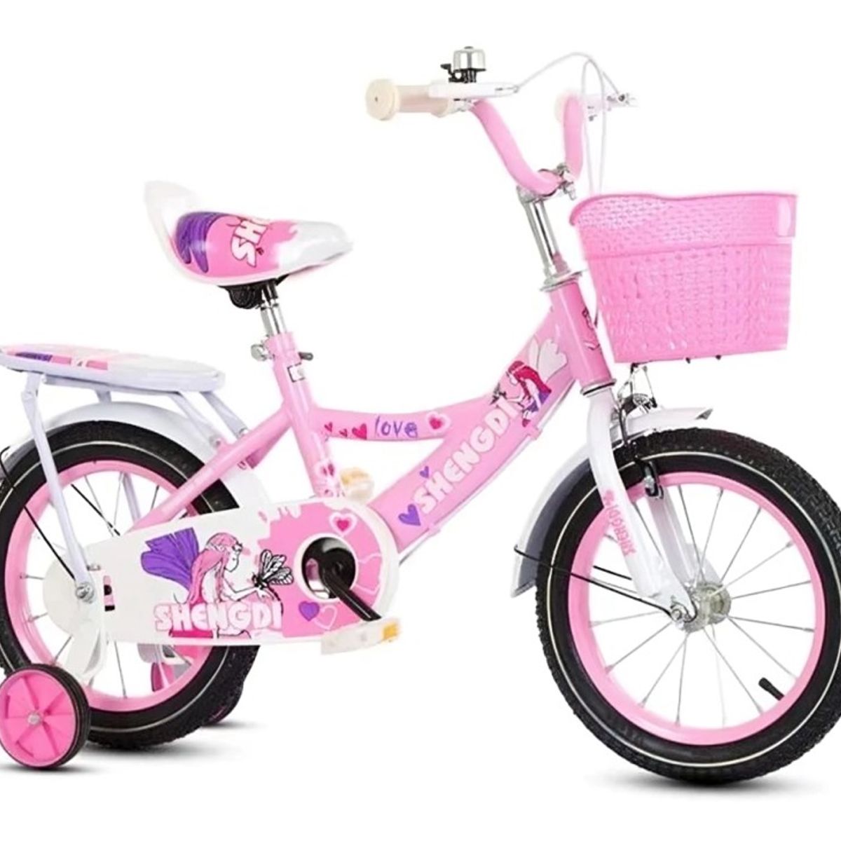 OEM - Bicicleta Aro 12  Shengdi con Canasto Y Ruedas De Apoyo