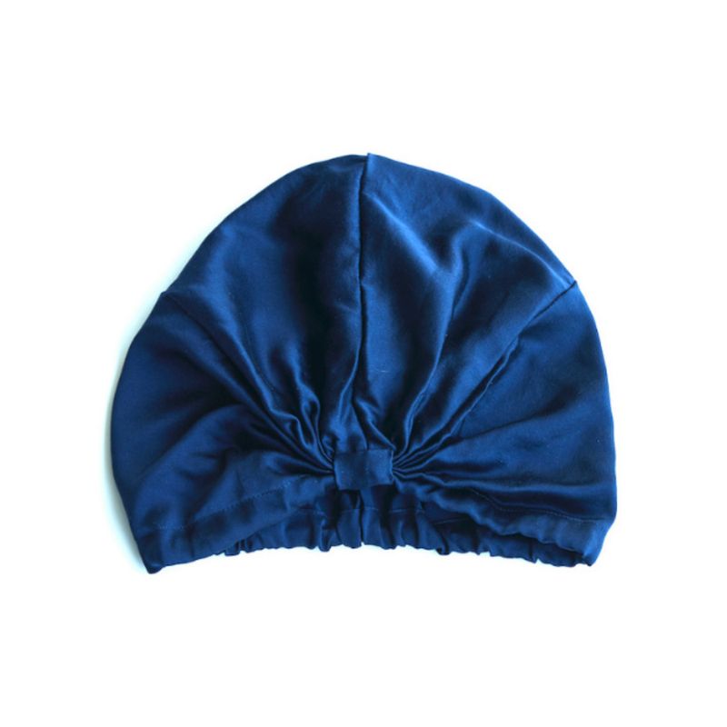 MARINA COLORINA - Turbante de seda doble capa color azul marino