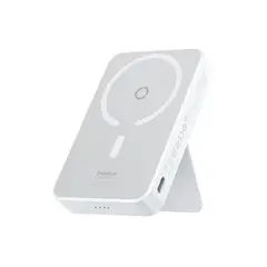 BASEUS - Powerbank 5000mAh Inalámbrico 20W Con Soporte Magnético Blanco