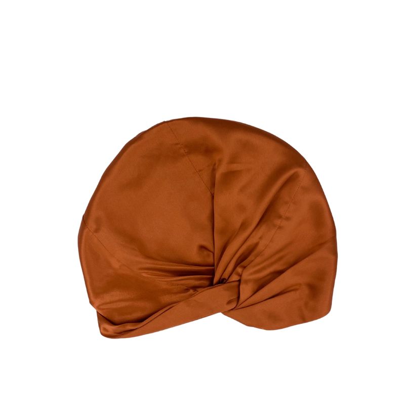 MARINA COLORINA - Turbante de seda doble capa color cobre