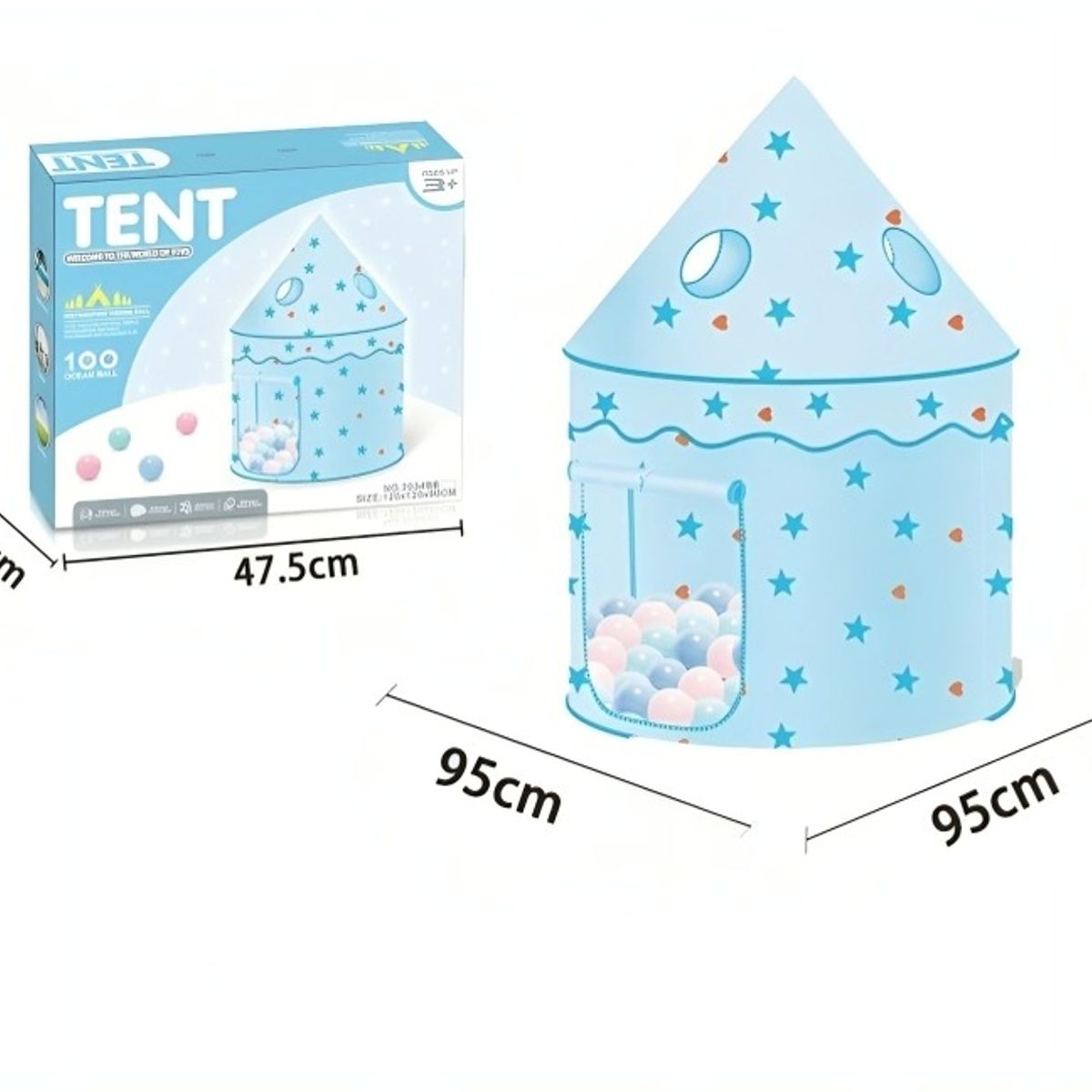 OEM - CARPA CASTILLO 100 PELOTAS CELESTE