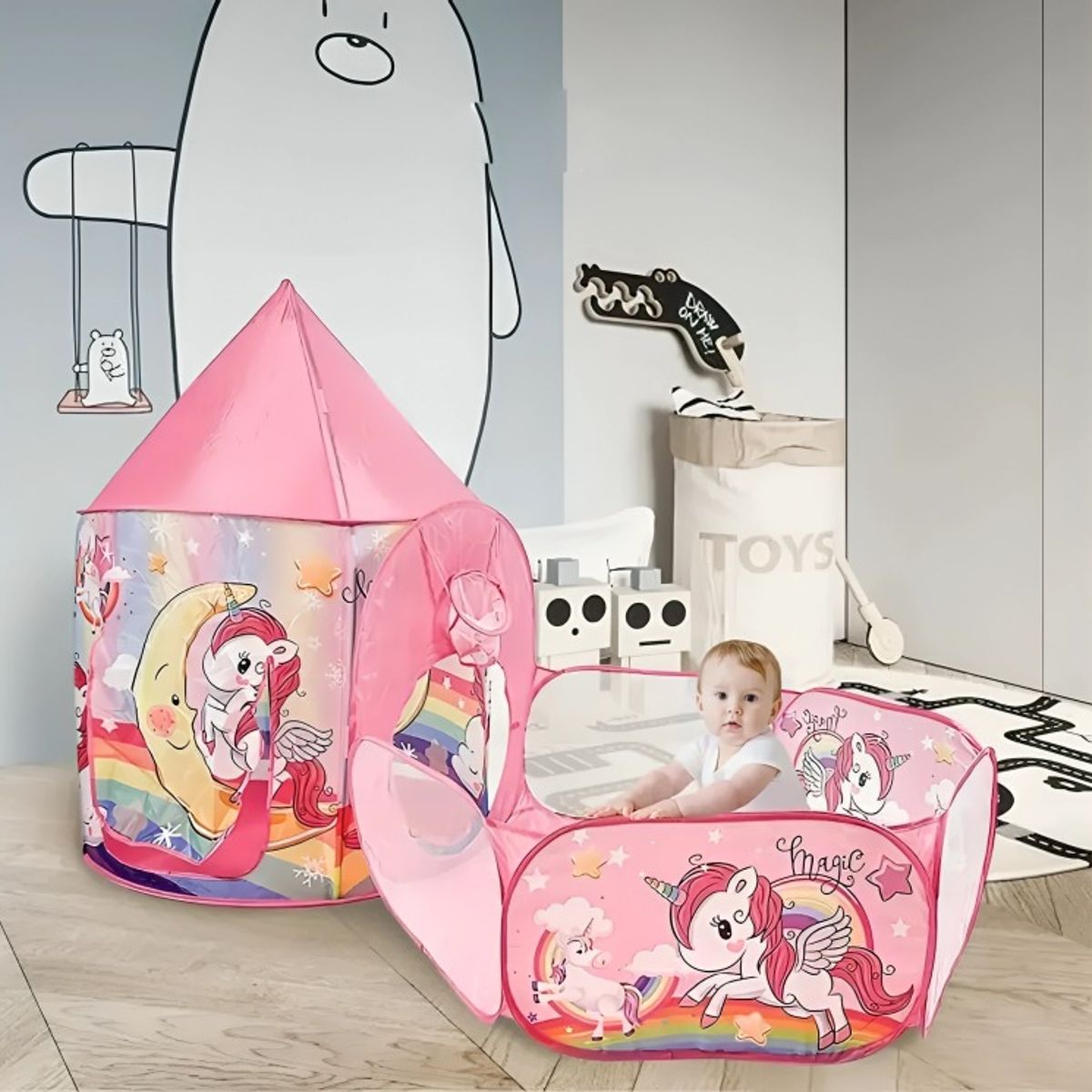 OEM - CARPA CASTILLO 3 EN 1 ROSA